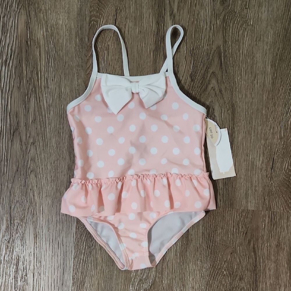First Impressions Toddler Girl Ruffle Bow One-Piece Swimsuit - Size 2T
